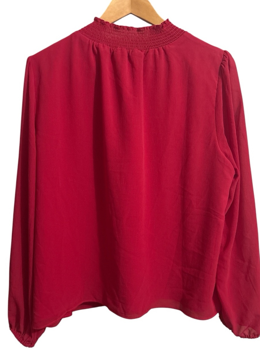 J. Crew Pink Sheer Sleeve Smock Neck Blouse - Picture 4 of 6